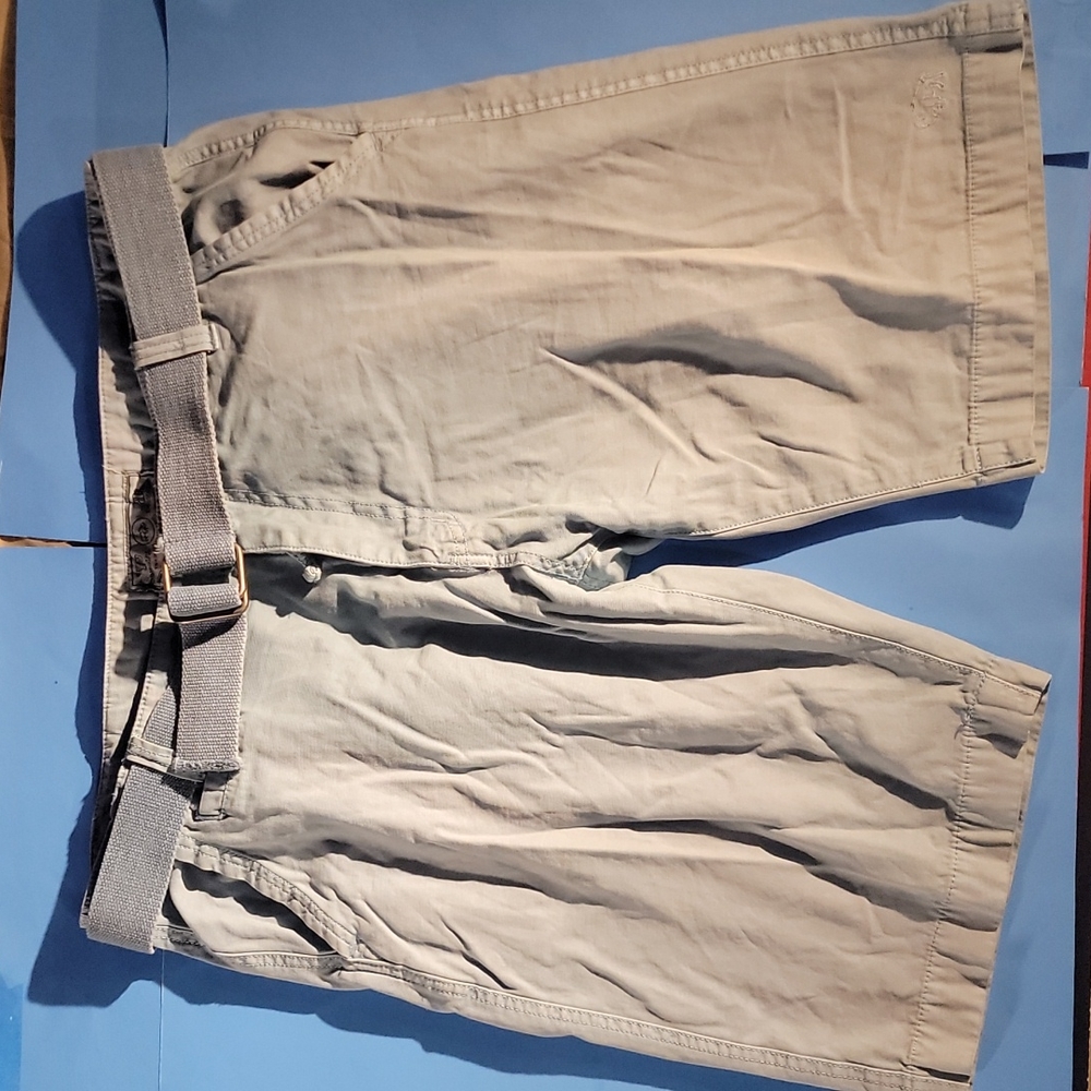 Light blue belted shorts